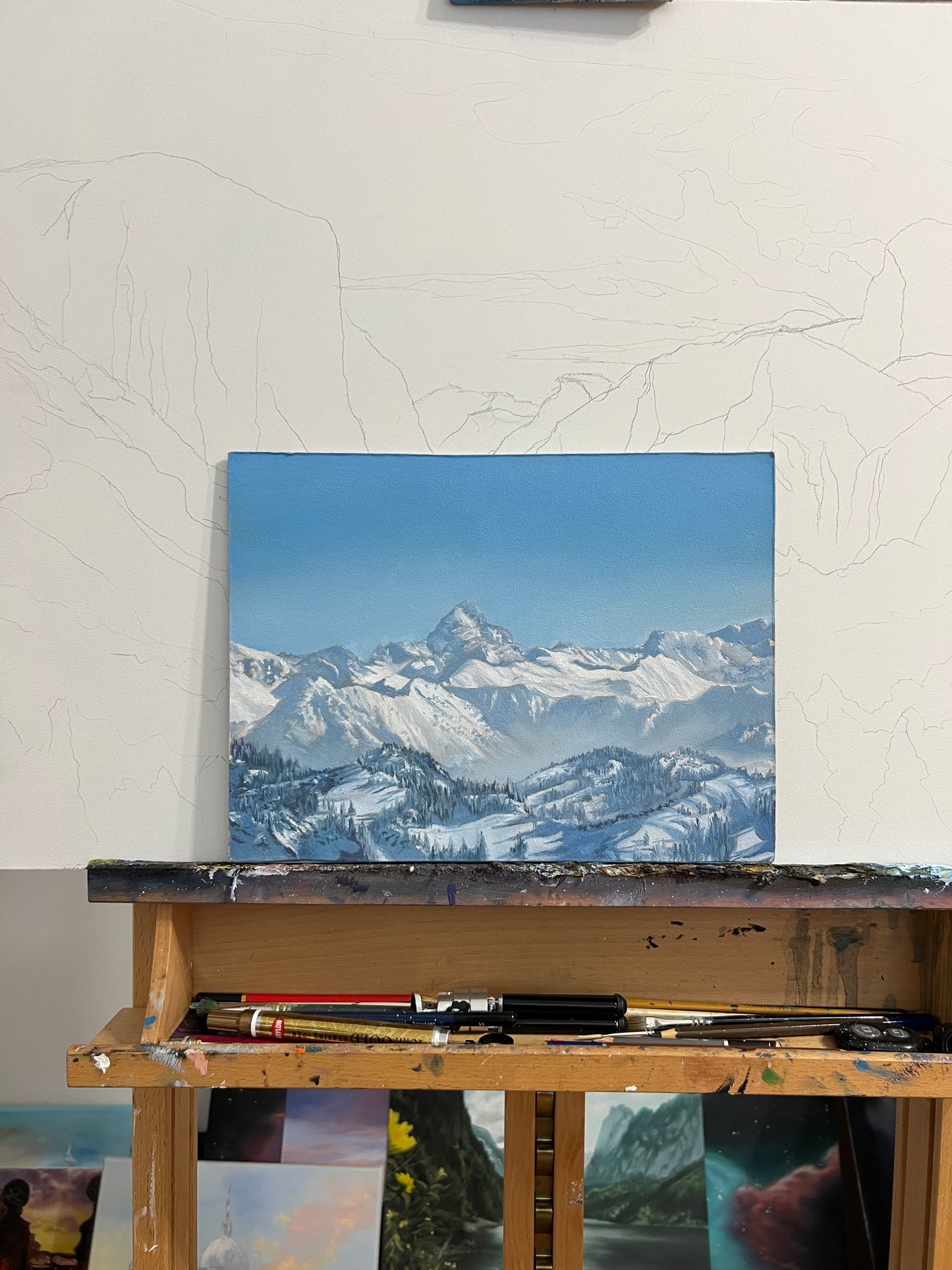 Majestic Winter Peaks 12 x 16"