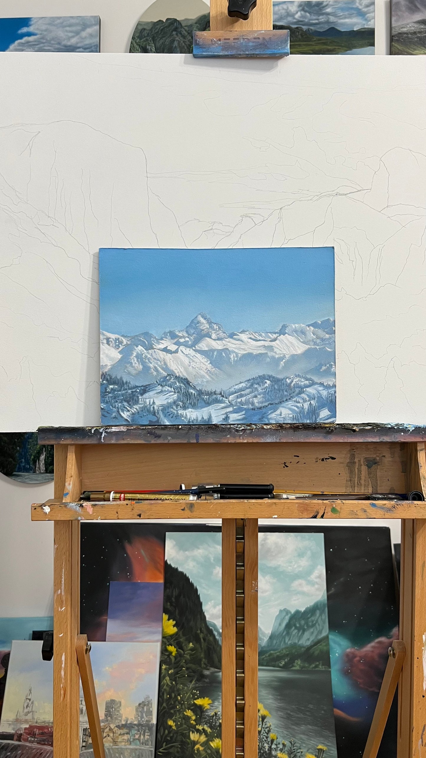 Majestic Winter Peaks 12 x 16"