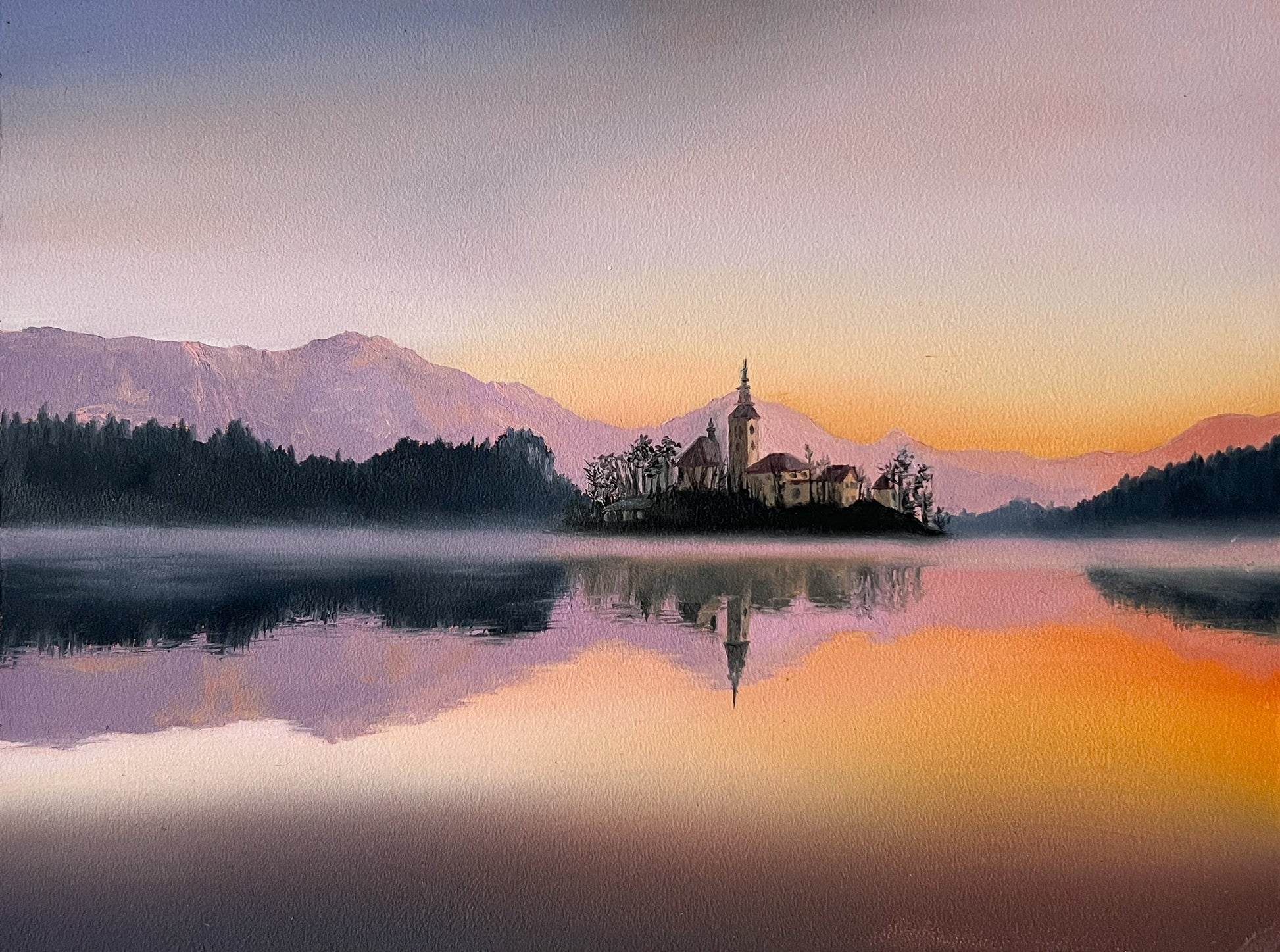 Stillness Over Bled 12 x 16"