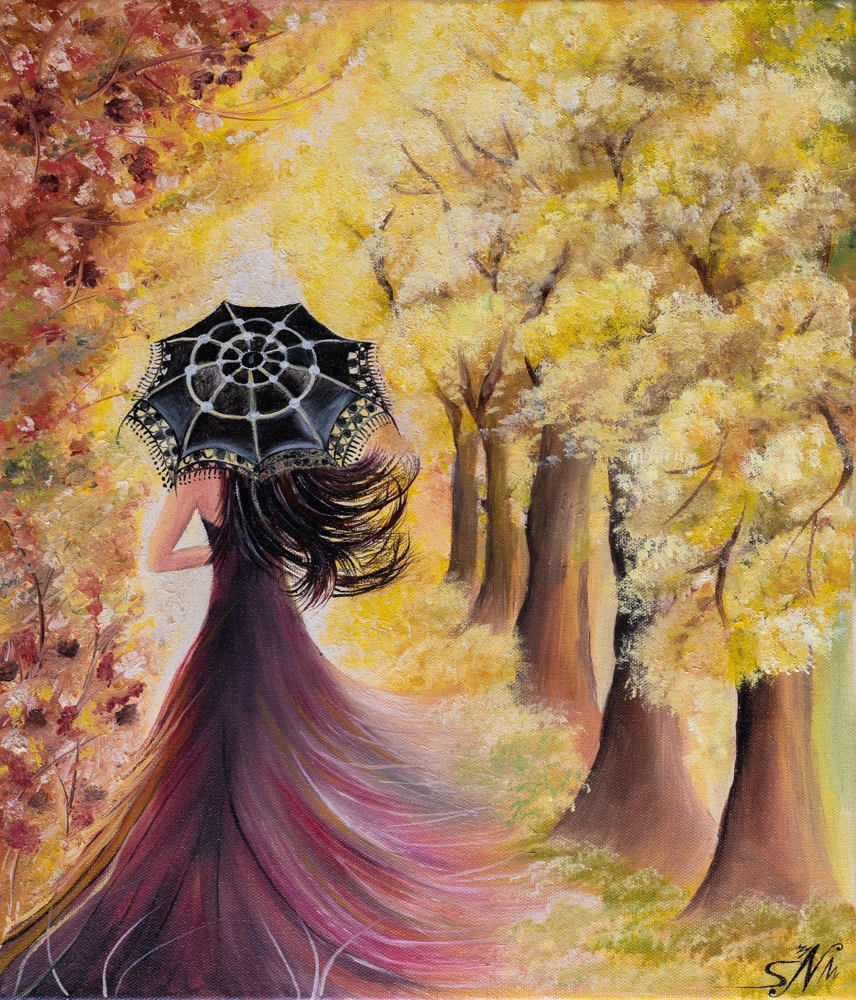 "Autumn Vibes" -Surreal Painting Canvas Art Print