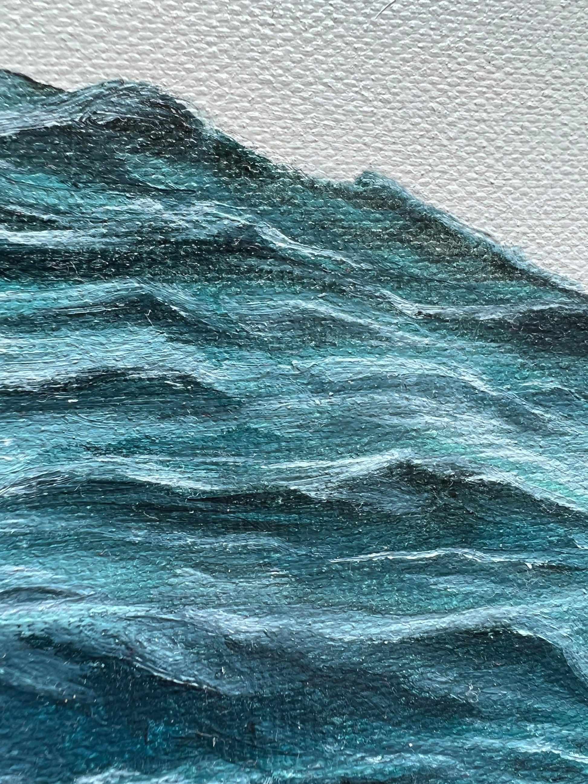 "Into the Teal Ocean" - Ocean Artwork Canvas Art Print